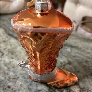 Orange Cowboy Boot Ornament